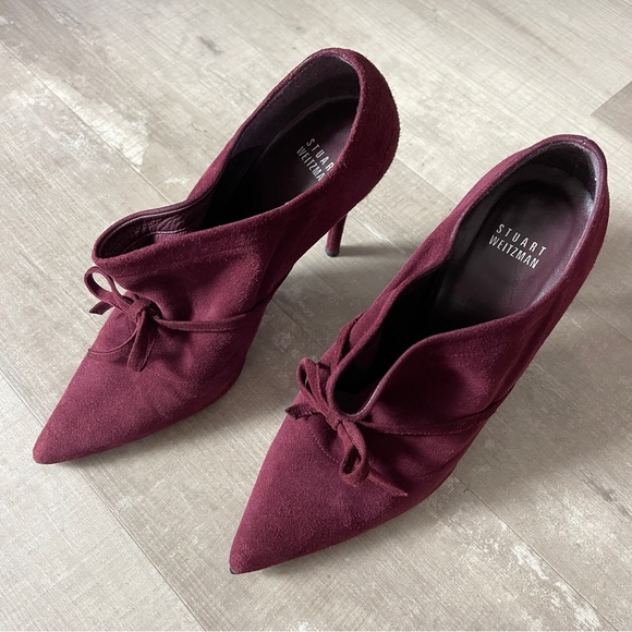 Stuart Weitzman Aokhi Pointy Suede Bootie Heel Women’s Size 8.5 - Picture 1 of 12